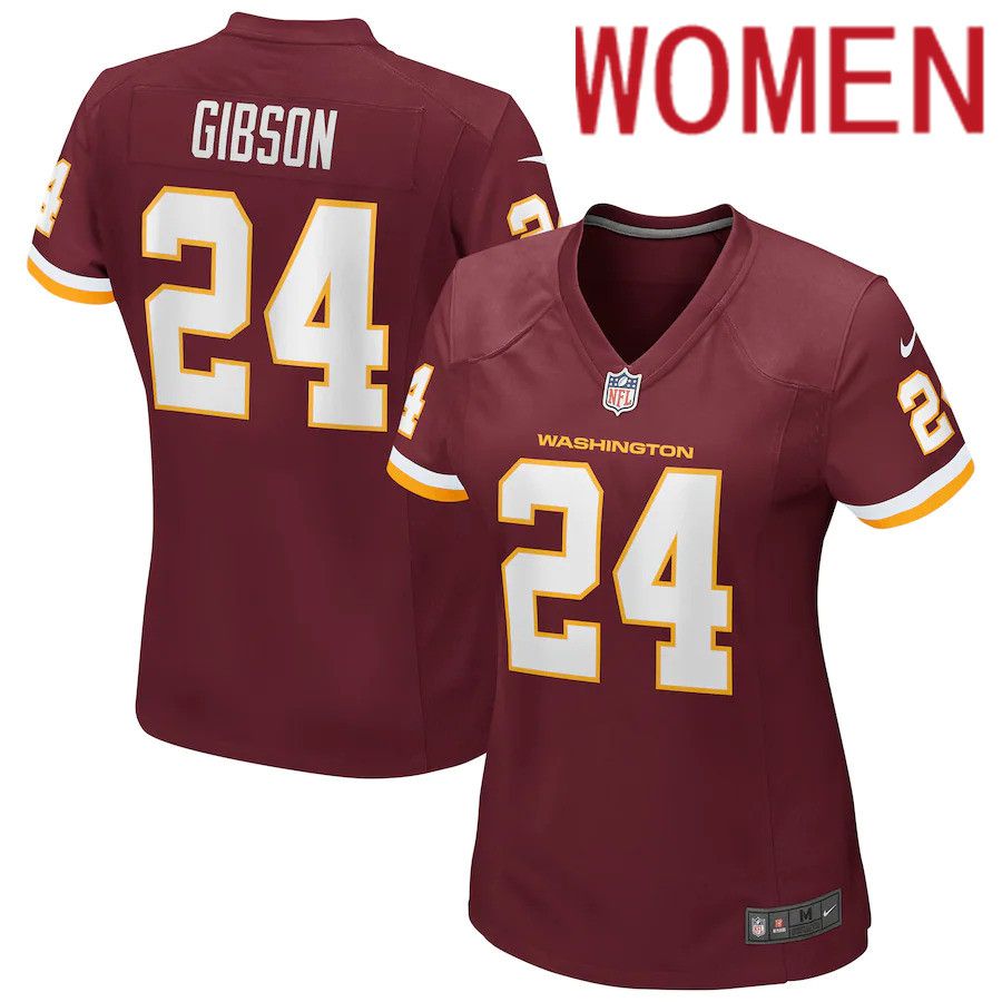 Women Washington Redskins #24 Antonio Gibson Nike Burgundy Game Player NFL Jersey->women nfl jersey->Women Jersey